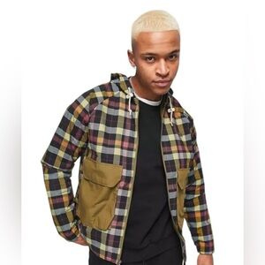 The North Face Ripstop Wind Hooded Jacket Hoodie Plaid Men's Size Small  - NWT